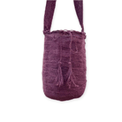 Borsa Fibi Mora in fique naturale color melanzana
