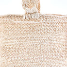 dettaglio fibi borsa in agave artigianale bianco