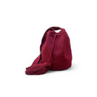 Mochila Wayùu Bordeaux, borsa secchiello artigianale, uncinetto in cotone color bordeaux, intrecciata a mano con motivi tradizionali colombiani