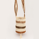 FIBI Bag Siena S artigianale in fibra naturale di fique con righe cacao terracotta e avorio realizzata a mano in Colombia