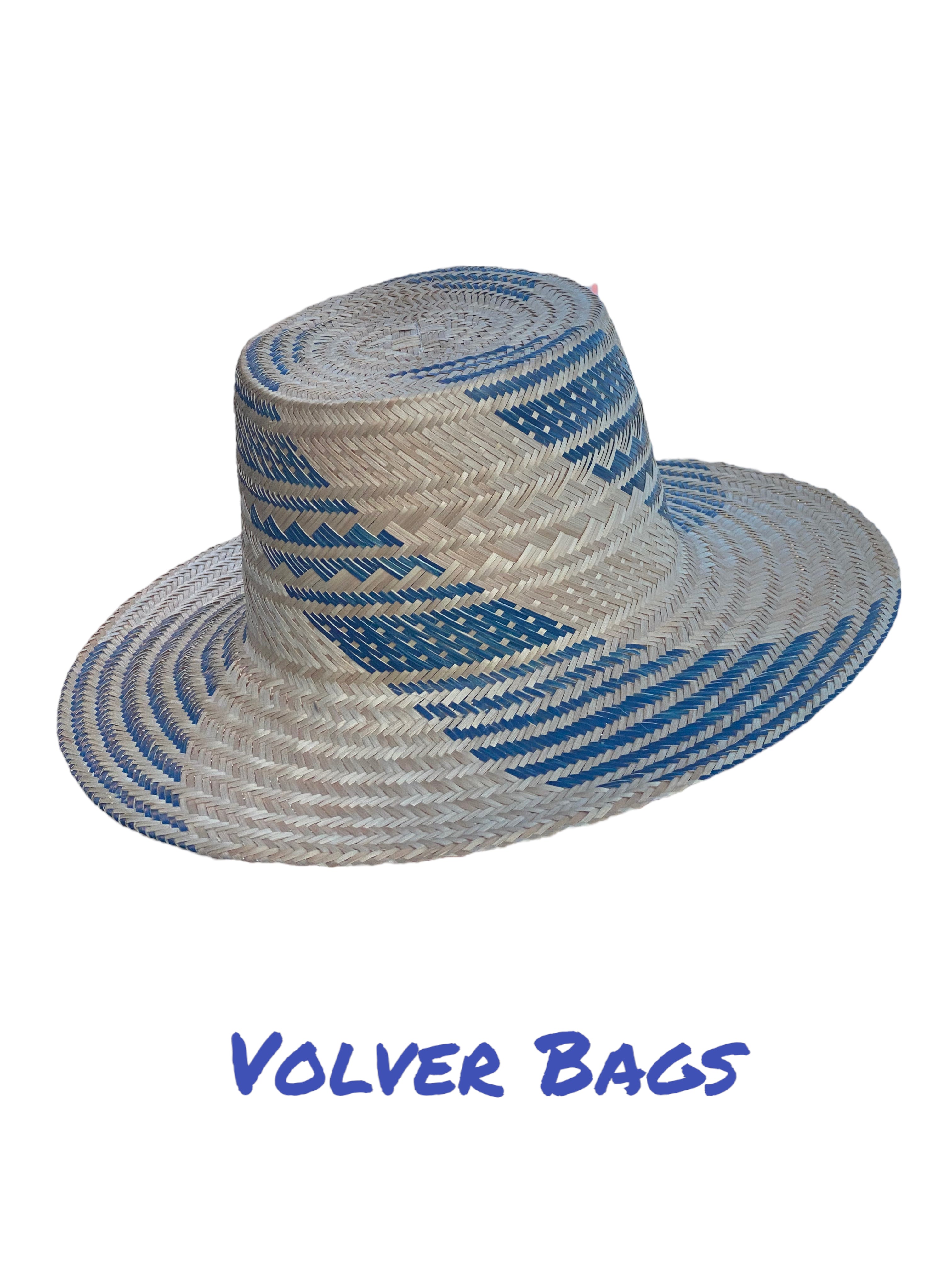 Cappello da sole Wayùu, realizzato a mano con fibra naturale, design tradizionale delle comunità indigene colombiane