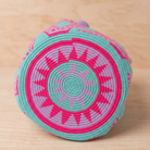 base della mochila all'uncinetto, Estelita Happy Volver Bags  rosa e verde acqua fatta a mano in Colombia